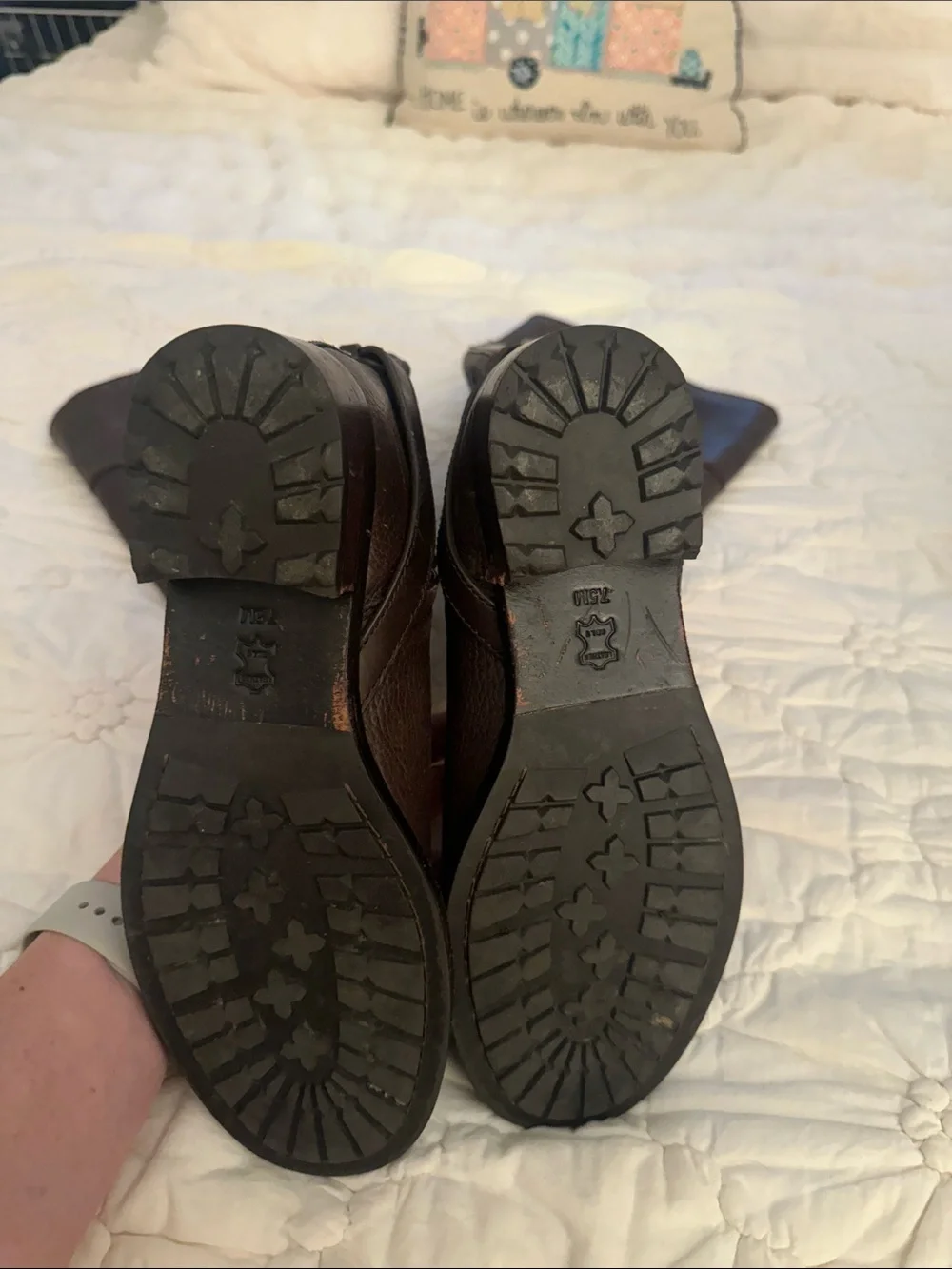 Tory Burch Dark Brown Leather Mid-Calf Riding Boots with Gold Logo